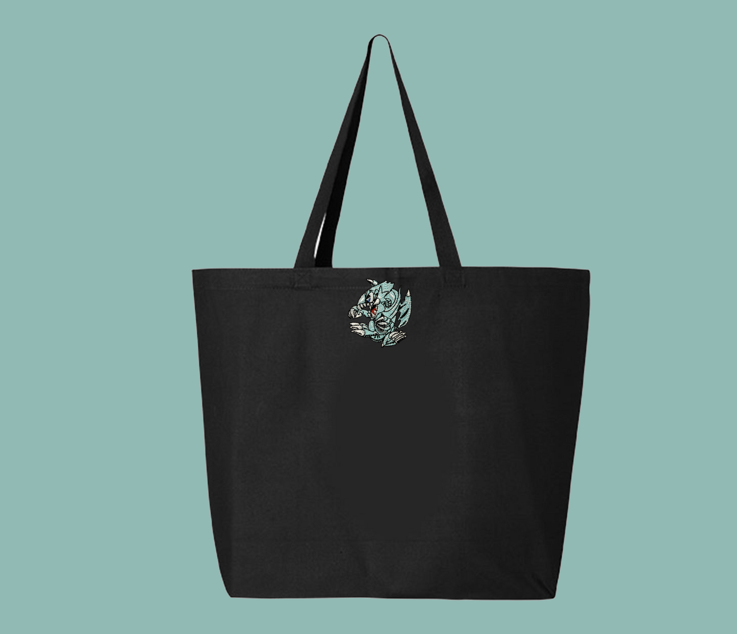 Blue eyes toon dragon tote bag