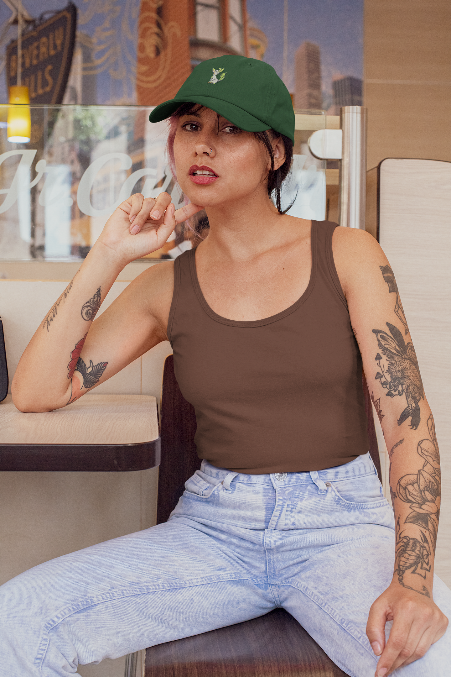Leafeon embroidered dad hat
