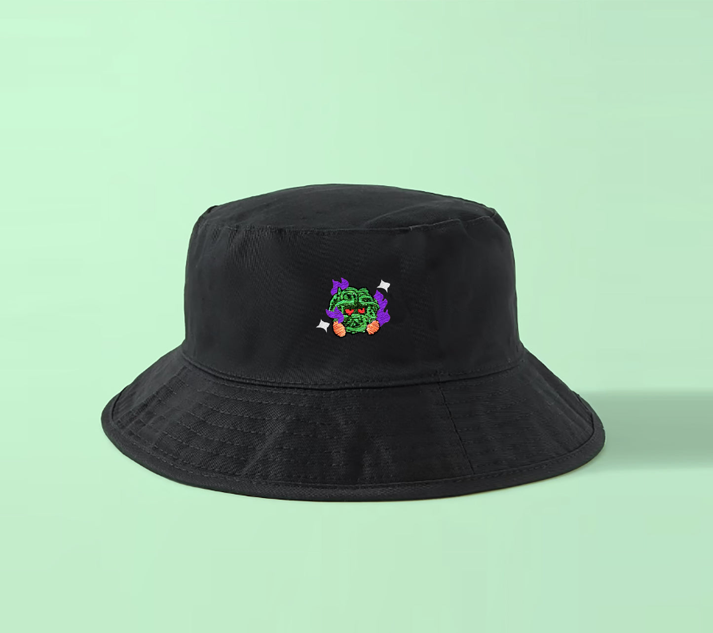 #0114 shadow shiny bucket hat