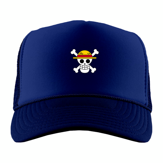 Straw Hat Pirates jolly roger foam trucker