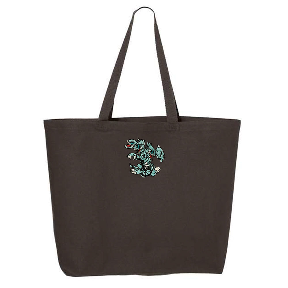 ultimate blue eyes toon dragon tote bag