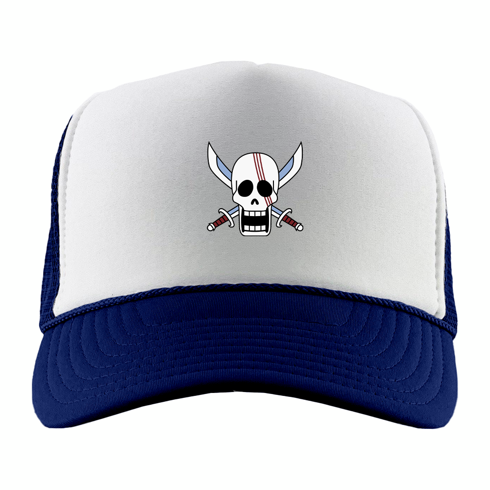 Red Hair Pirates jolly roger foam trucker