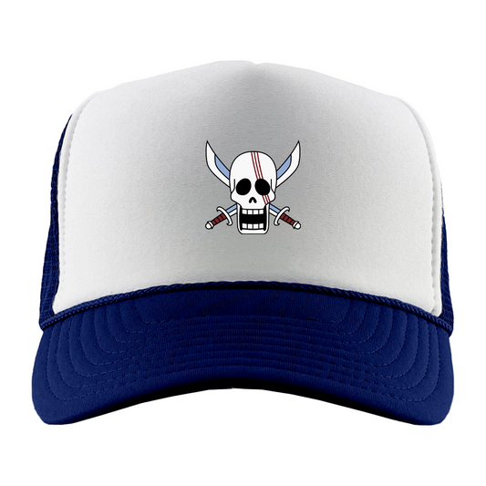 Red Hair Pirates jolly roger foam trucker